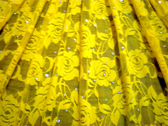 4.YellowSilver Romance Flower Lace With Sequins